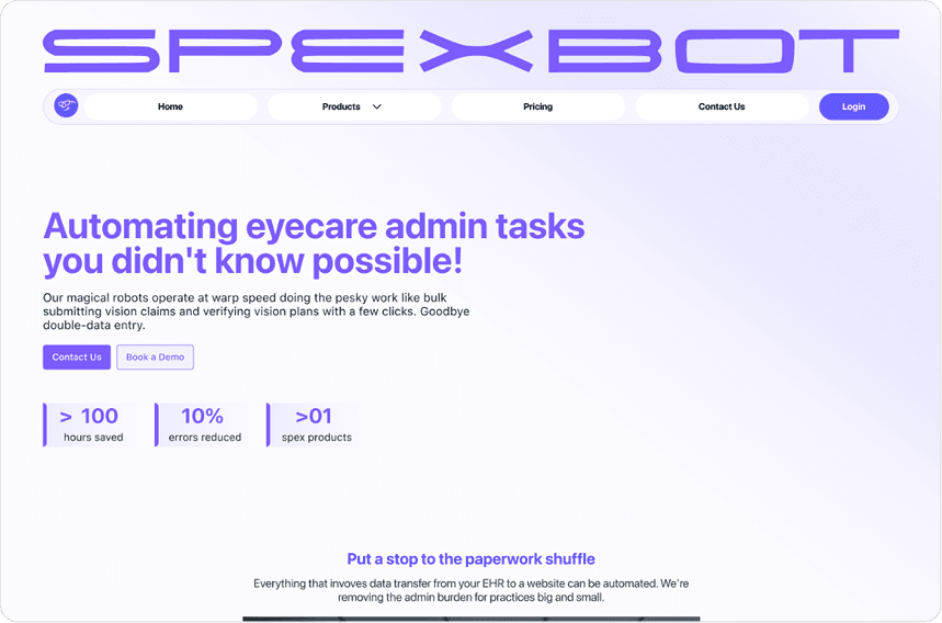 SpexBot selected interface screen 1